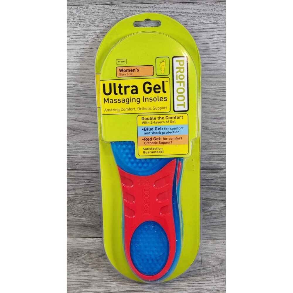 Profoot UltraGel Massaging Insoles with Double Layers of Gel Women's 6-10 1 Pair